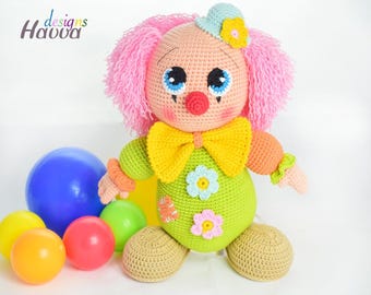 Mister Clown Amigurumi Doll Pattern • PDF Crochet Doll Tutorial