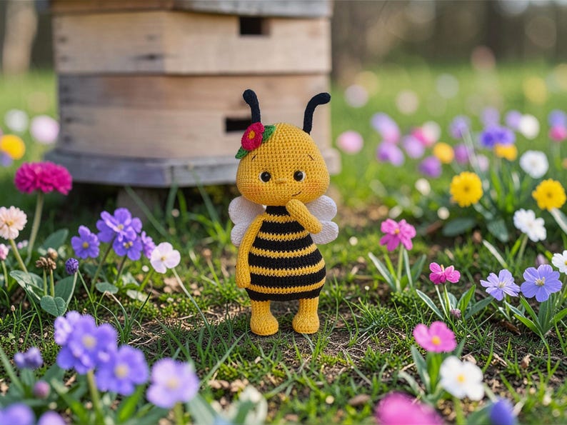 Crochet Bee Amigurumi Pattern, Honey Bee Plush Toy PDF Tutorial ...