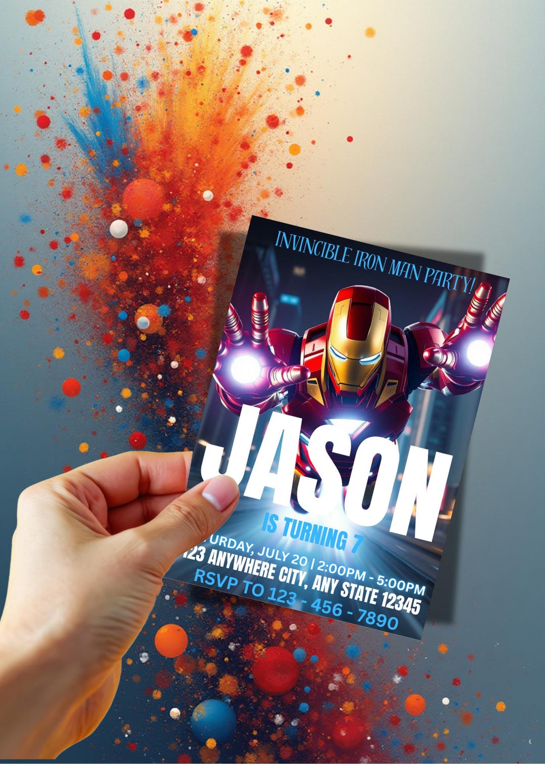 Iron Man Birthday Invitation | Superhero Party Invite | Editable ...