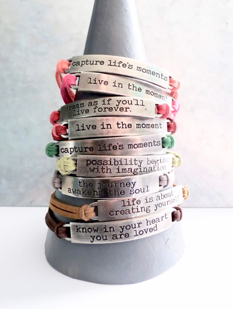 Inspirational Bracelet Leatherette Bracelet Sayings Gift Etsy