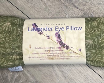 Weighted Eye Pillow. Valentine Day  gift ,Hot/Cold Aromatherapy gift, Organic flax seed  Savasana yoga pillow, meditation, Lavender gift,