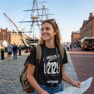 Charlestown 02129 T-Shirt Boston Zip Code Shirt Signature Script Tee Massachusetts Unisex Mens Womens Gift Bunker Hill Townie Pride