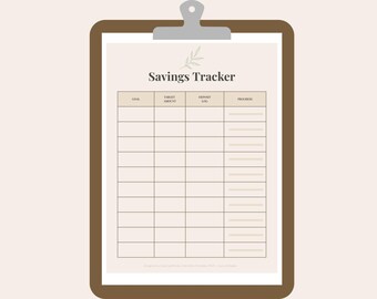 Savings Tracker | Savings Goal Worksheet | (PDF + Canva)