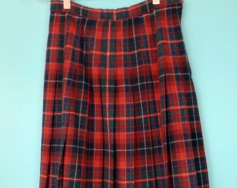 PENDLETON Vintage Red Plaid Pleated Skirt Authentic Macinnes Tartan Wool Kilt Style MINT CONDITION Size: 6