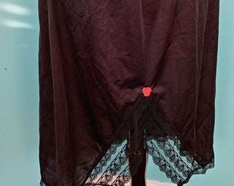 Vintage BLACK Half Lace Slip Melody Lingerie PLUS Size: 3XL
