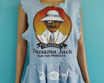 80s Vintage Panama Jack Ruffle Top: Upcycled Cottagecore Shirt, Medium