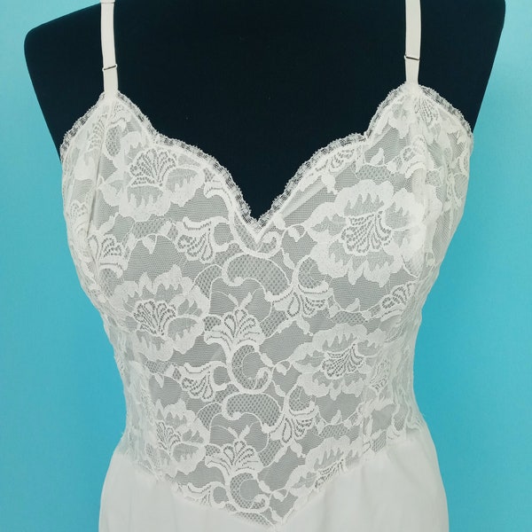 White Slip Dress Lace Etsy