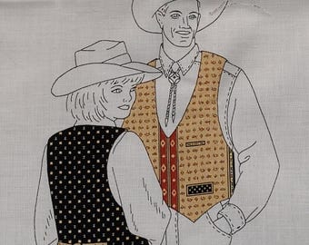 Aztec Buffalo GRAND TETON Adult Vest Pattern Fabric Panel: Cranston Cut-n-Sew Crafts