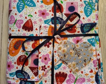 Birds and Butterflies Flannel Baby Blanket, Colorful Nursery Pet Blankie