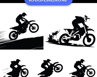 Dirt Bike Motocross SVG Bundle, Off-Road Racing Cut Files & Laser PNG (Digital Download)