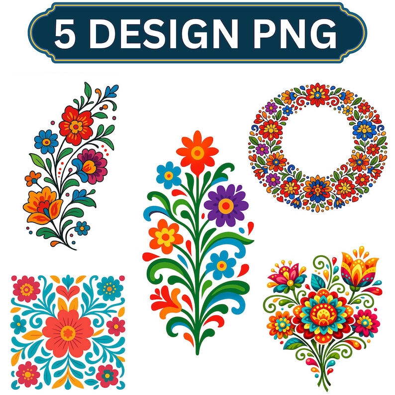 Fiesta Flowers Clipart | 44 PNG | Cinco De Mayo | Instant Download ...