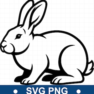 Rabbit SVG PNG Bundle, Bunny Clipart, Detailed Hare Vector, Woodland Animal Silhouette, Laser Cut File, Cricut Easter Designs