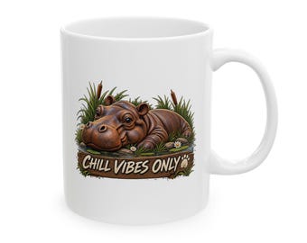 Hippo Coffee Mug | Nature Lover Present | Safari Animal Cup | Cute Wildlife Mug | Quirky Animal Gift
