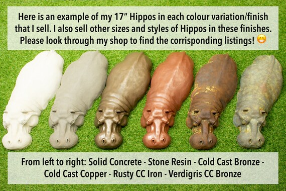 7th Wedding Anniversary Gift Hippo Sculptures Bronze/ Resin Garden Ornaments 7th Wedding Anniversary Gift Hippo Sculptures Bronze/ Resin Garden Ornaments