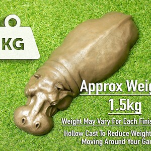 Hippo Outdoor Ornaments, Housewarming Gifts New Home, Congratulations Gift, Resin Metallic Bronze Sculpture, Get Well Soon Post Surgery Gift image 6