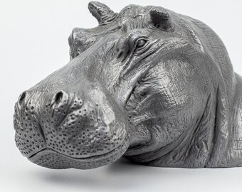 Hippo Figurine, Housewarming Gift for Dad, Fathers Day, Birthday, Thank You, Christmas, Retirement, Moving, Wedding, Hippopotamus Gift
