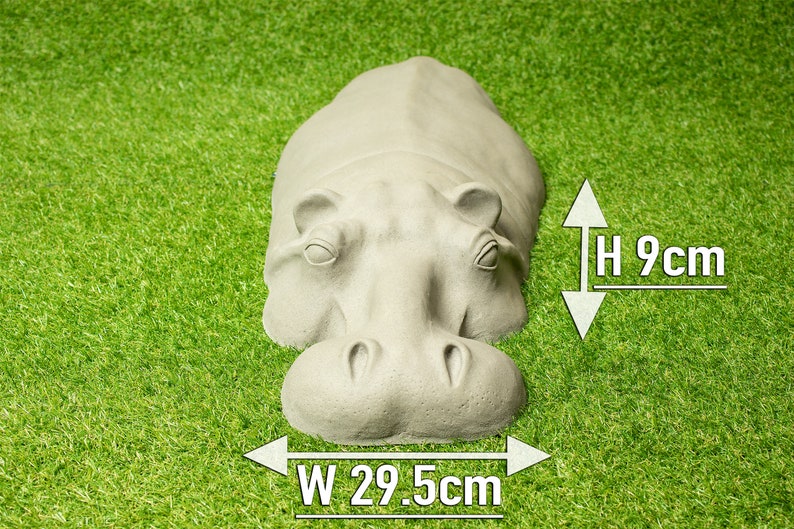 Large Hippopotamus Garden Sculpture, Garden Gifts, Resin/ Stone Ornament, Grandma Gift for Sister, Christmas Gifts for Women, Unique Gift image 5