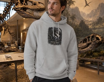 Dinosaur Hoodie | T-Rex Skeleton Hoodie | Vintage Dinosaur Clothing | Fossil Lover Gift | Dinosaur Gifts for Adults