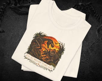 Dinosaur T-Shirt | Vintage T-Rex & Triceratops Skeletons | Prehistoric Graphic Tee | EST - 65 Million Years Ago