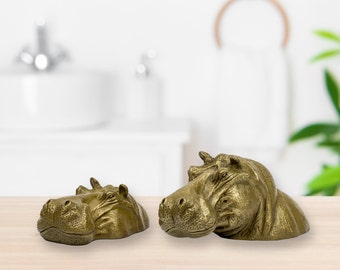 Pair Hippo Ornaments Bathroom Accessories, Gift for Someone Who Has Everything, I Want A Hippopotamus for Christmas, Animal Wildlife Gifts