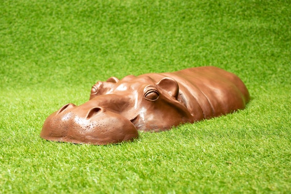 Large 27 Copper Resin Hippo Garden Sculpture 7th Etsy