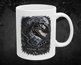 Dinosaur Mug | T-Rex Skeleton Mug | Vintage Dinosaur Cup | Fossil Lover Gift | Dinosaur Gifts for Adults