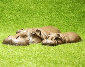 7th Wedding Anniversary Gift Hippo Sculptures Bronze/ Resin Garden Ornaments 7th Wedding Anniversary Gift Hippo Sculptures Bronze/ Resin Garden Ornaments