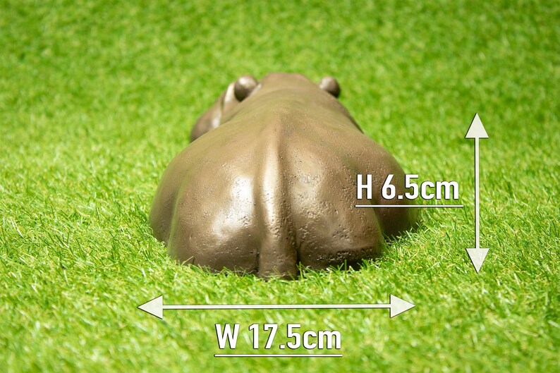 Hippo Outdoor Ornaments, Housewarming Gifts New Home, Congratulations Gift, Resin Metallic Bronze Sculpture, Get Well Soon Post Surgery Gift image 5