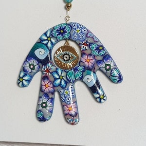 Unique Handmade Hamsa Wall Art - Open Hand Symbol of Protection and Blessings