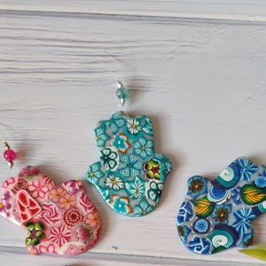 Set of 3 Small Hamsa Wall Hangings - Handmade Good Luck Charm