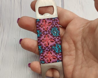 Handcrafted Decorative Bottle Opener – Vibrant and Unique Gift - Limited edition - Geometric