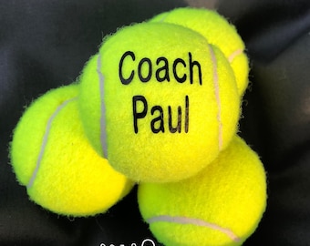 Monogram Personalized Custom Tennis Ball Team Coach FAST shipping