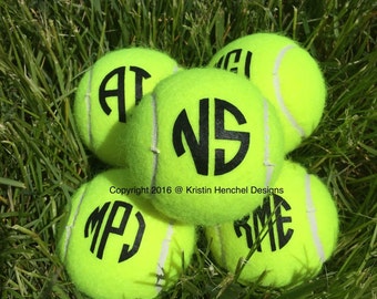 Monogram Personalized Custom Tennis Balls Set of 3