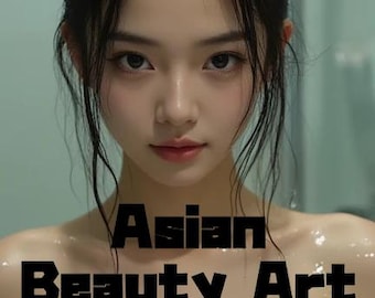 アジア人女性のポートレートイラスト | AI生成デジタルアート | 印刷可能な壁アート | PNGダウンロード
