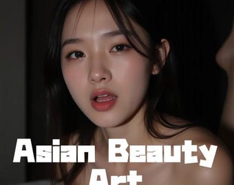 アジア人女性のポートレートイラスト | AI生成デジタルアート | 印刷可能な壁アート | PNGダウンロード