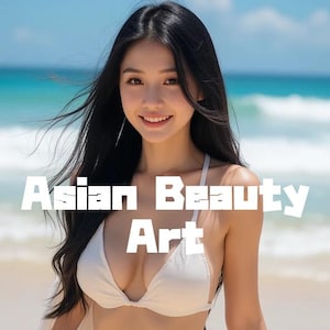 asian woman portrait illustration | ai generated digital art | printable wall art | png download