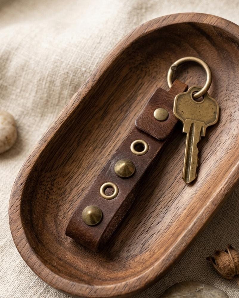 Leather Keychain Stud - Etsy