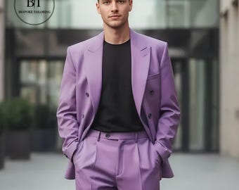 Custom made 2-Piece Men's Premium lavender Tuxedo Suit – Formal Wedding, Prom & Event Wear – Groom Suit, Gift for men groom outfit