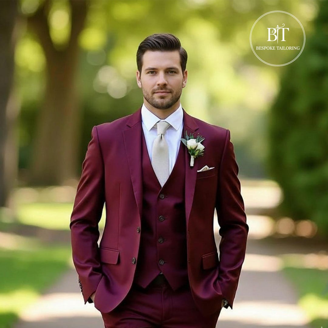 Raspberry Purple 3-piece Suit for Men – Elegant Formal Wear & Groom’s ...