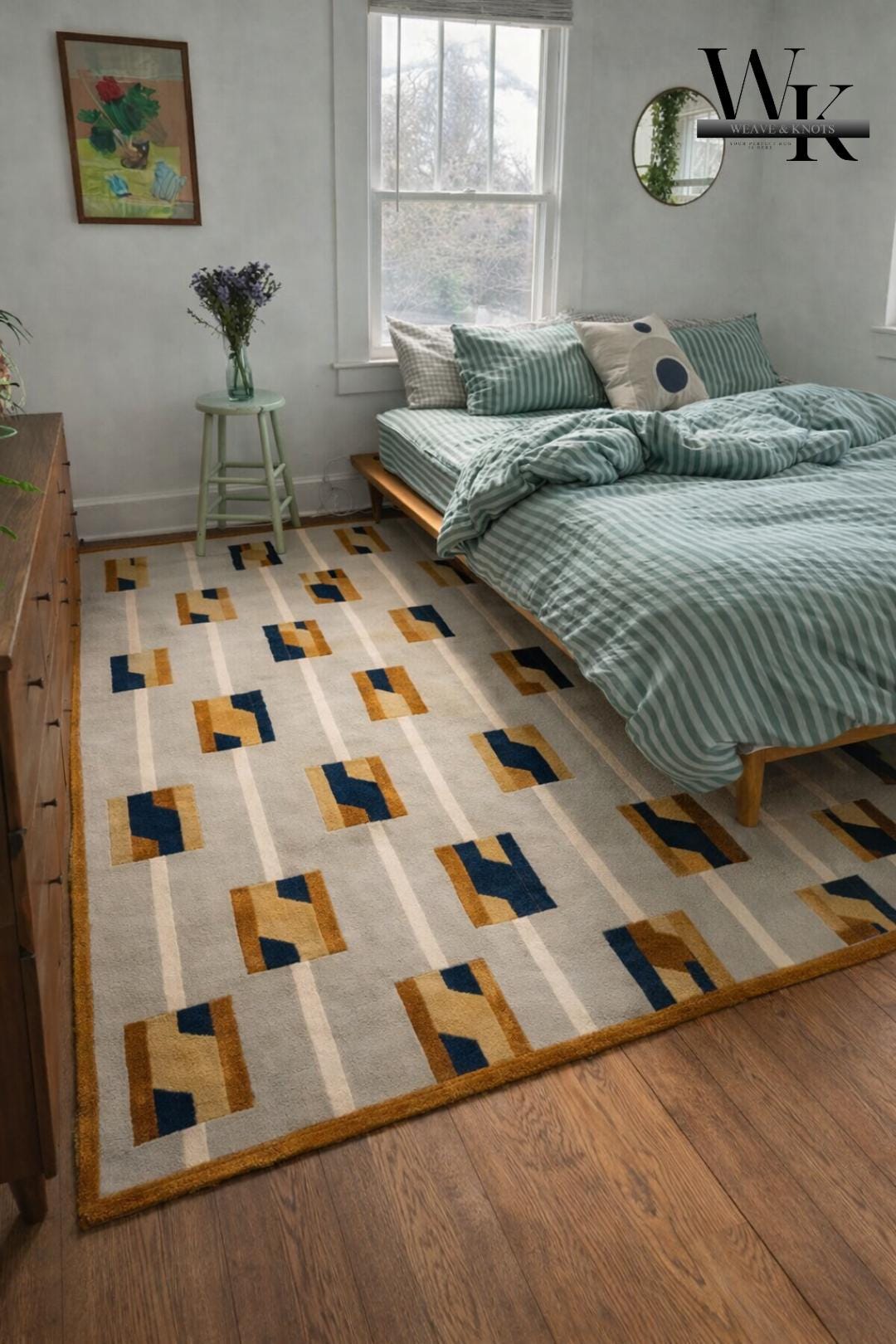 Lengthwise Detailed Rug Style Mid-century Linear Geometry Hand-tufted Wool Area Rug – Designer ...