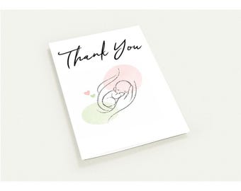 Danksagungskarten für Neugeborene - Babypartygeschenkset, Klappkarten