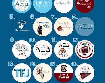 South Carolina Alpha Xi Delta | 3 in. Pinback Buttons