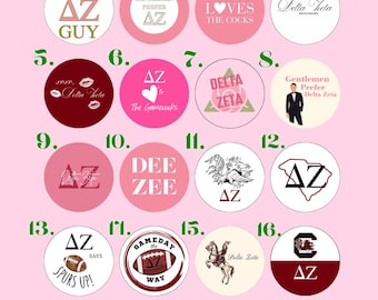 Gamecock Delta Zeta | 3 in. Pinback Buttons