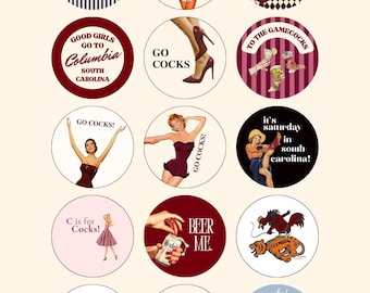 Vintage South Carolina Gamecock | 3 in. Pinback Buttons