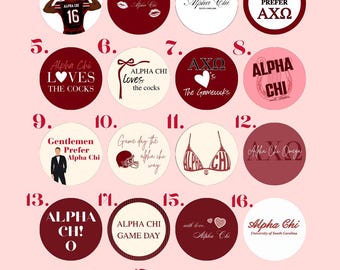 Gamecock Alpha Chi Omega | 3 in. Pinback Buttons
