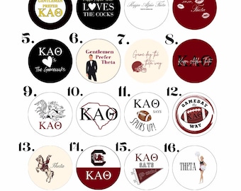 Gamecock Kappa Alpha Theta | 3 in. Pinback Buttons