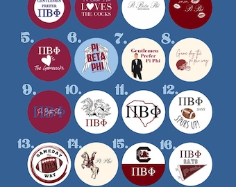 Gamecock Pi Beta Phi | 3 in. Pinback Buttons