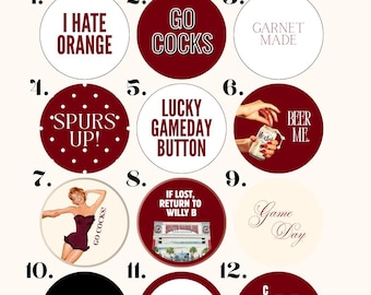 University of South Carolina Gameday Buttons – 3" Pinback Buttons