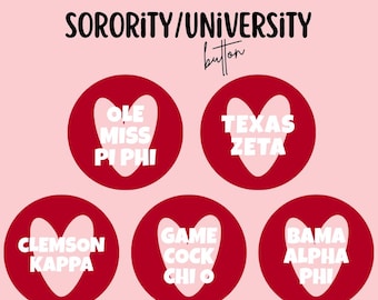 CUSTOM Heart Sorority/University | 3 in. Pinback Button