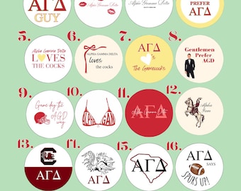 Gamecock Alpha Gamma Delta | 3 in. Pinback Buttons